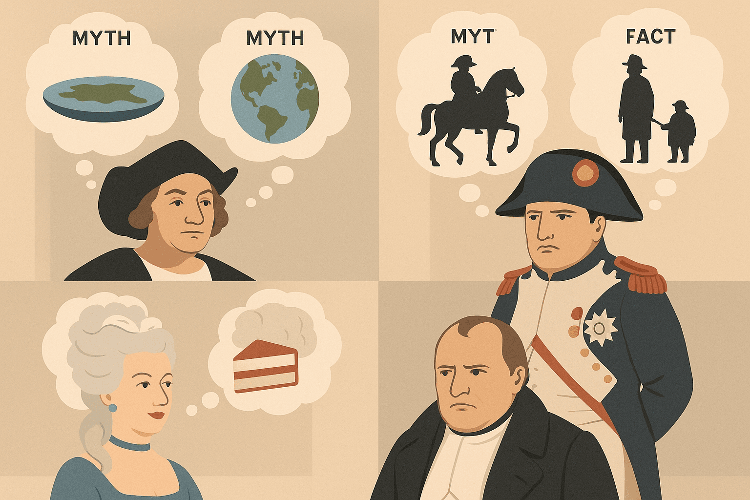 Illustration for: Debunking Historical Myths: Truths We Get Wrong